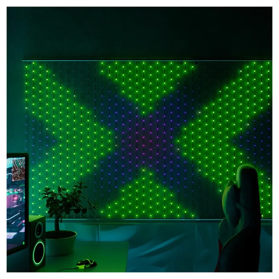Twinkly TWW500STP-TEU 500 RGB LED 50×240 cm läbipaistev nutikas valguskardin, hämardatav, Bluetooth ja Wi-Fi, Amazon Alexa/Google Assistant ühilduvus, siseruumidesse – 4