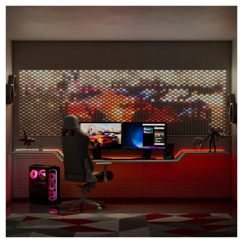 Twinkly TWW500STP-TEU 500 RGB LED 50×240 cm läbipaistev nutikas valguskardin, hämardatav, Bluetooth ja Wi-Fi, Amazon Alexa/Google Assistant ühilduvus, siseruumidesse – 8