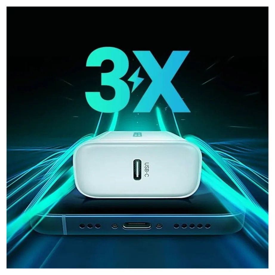 UGREEN 20W valge USB-C PD 3.0 kiirlaadija, 1 port, universaalne AC-seinalaadija – 5