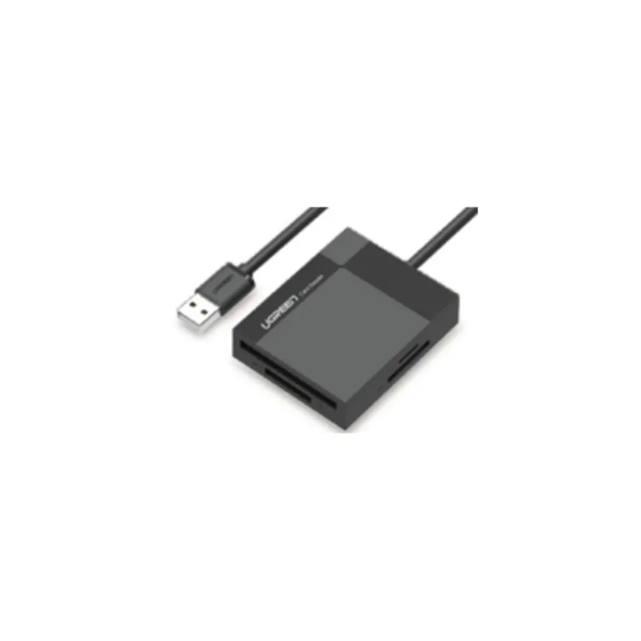 Ugreen 30231 USB 3.2 Gen 1 must kaardilugeja SD, SDHC, MMC ja CF kaartidele, 68x55x15 mm, 1,5 m kaabel