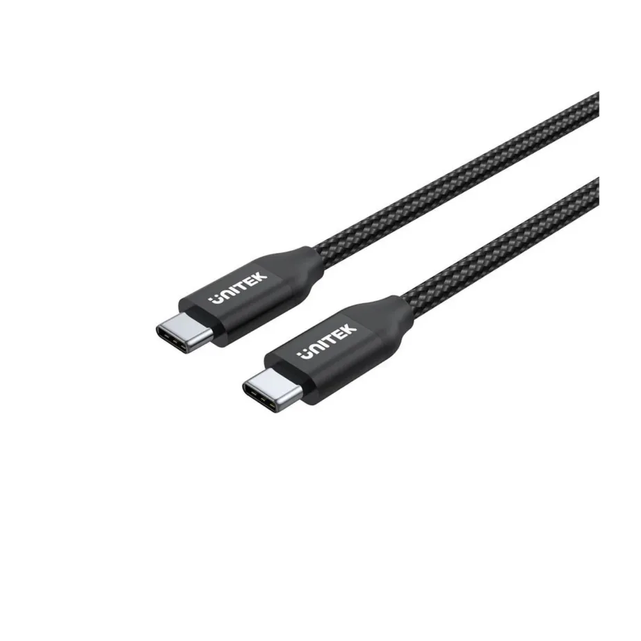 UNITEK C14059BK 2 m must USB-C–USB-C 100W laadimis- ja andmekaabel