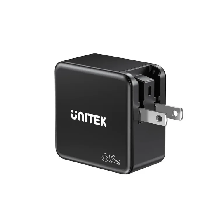 UNITEK P1117B 65W must universaalne seinalaadija 2x USB-C PD ja USB-A, 3,25A, 53x53x29,5 mm