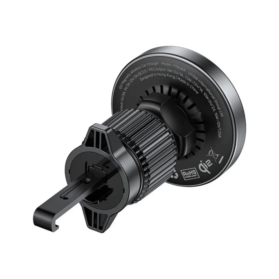 UNITEK P1404ABK01 15W MagSafe juhtmevaba autolaadija iPhone 12–16 jaoks, USB-C kaabel 1,5 m, must – 5