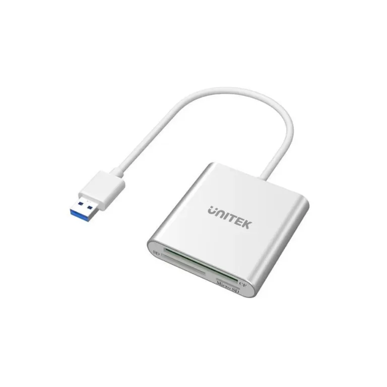 UNITEK Y-9313 USB 3.2 Gen 1 hõbedane mälukaardilugeja (SD, CF, MicroSD), 5 Gbps, 0,3 m kaabel