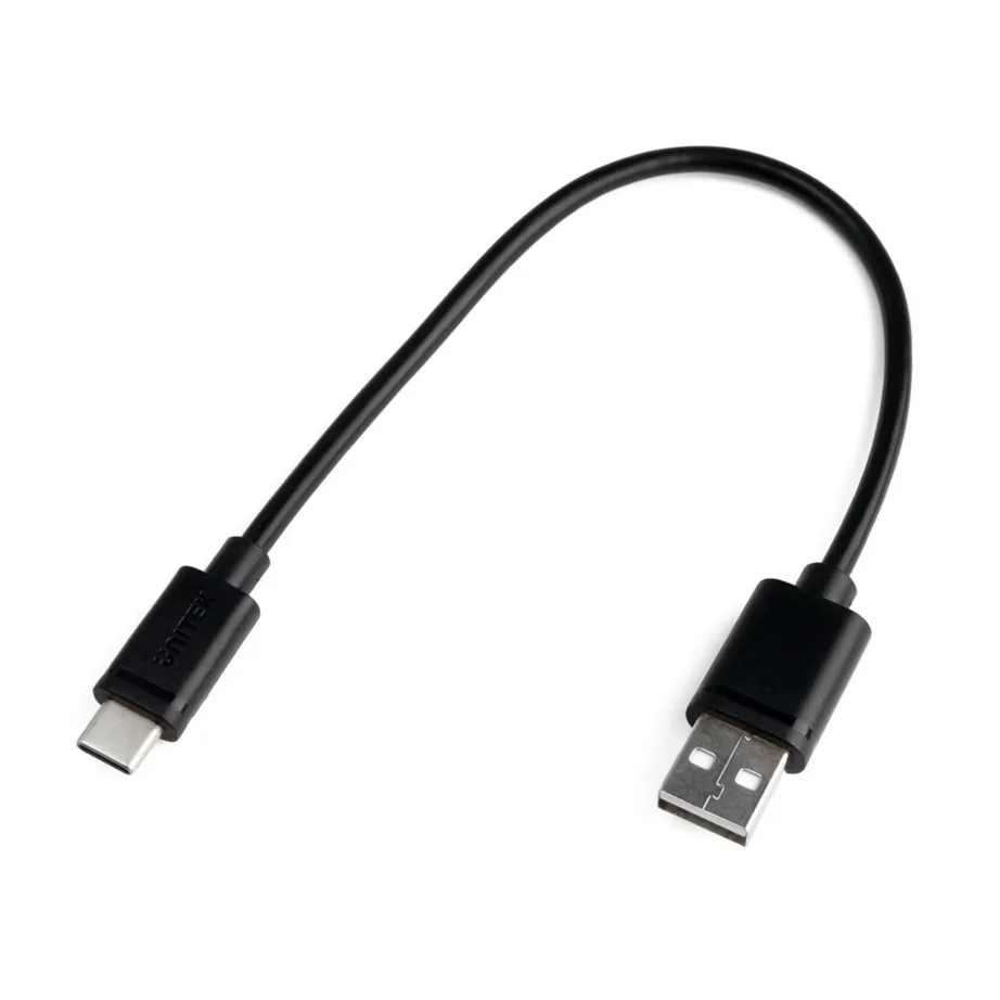 UNITEK Y-C480BK 0,25 m USB-A (isane) – USB-C (isane) valge andme- ja laadimiskaabel, 3A, 9V – 5