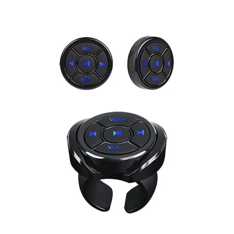 Vakoss BC-218 Bluetooth must roolile kinnitatav kaugjuhtimispult nutitelefonile, taustvalgustusega nupud, kaugpildistamine, 36x36x8,5 mm