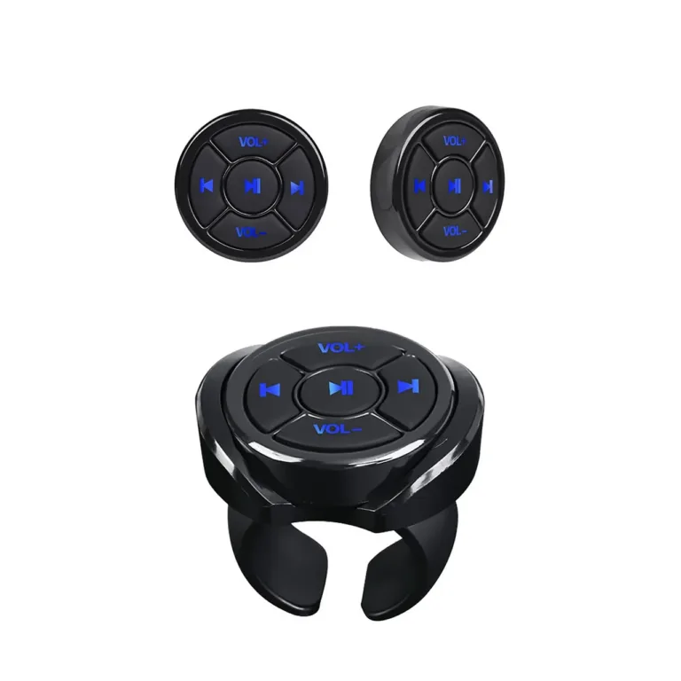 Vakoss BC-218 Bluetooth must roolile kinnitatav kaugjuhtimispult nutitelefonile, taustvalgustusega nupud, kaugpildistamine, 36x36x8,5 mm