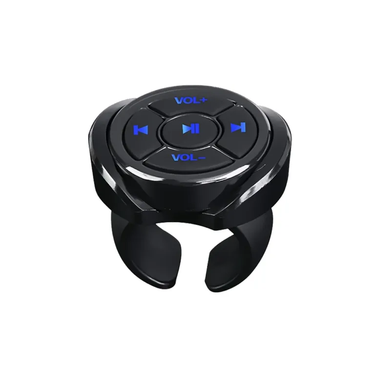 Vakoss BC-218 Bluetooth must roolile kinnitatav kaugjuhtimispult nutitelefonile, taustvalgustusega nupud, kaugpildistamine, 36x36x8,5 mm