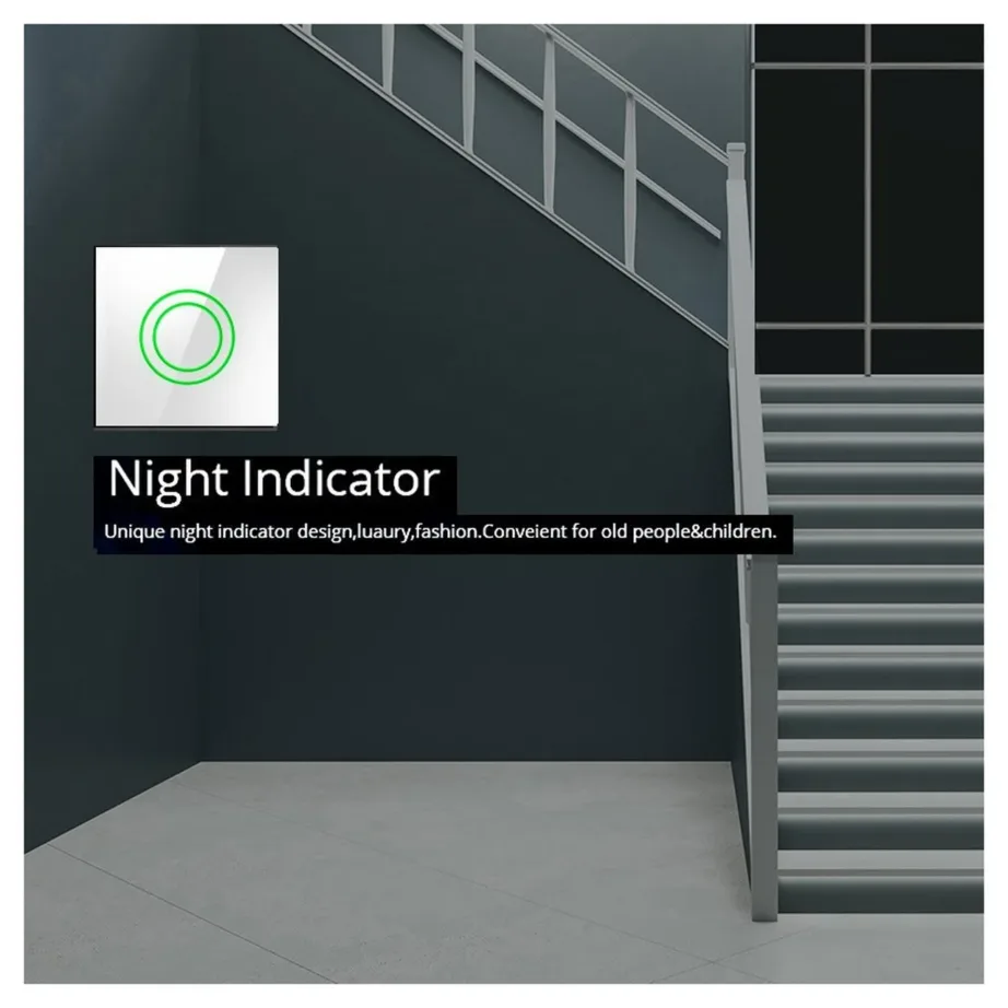 Valge klaasist puutelüliti Maclean MCE710W, LED-taustvalgustus, veekindel – 4