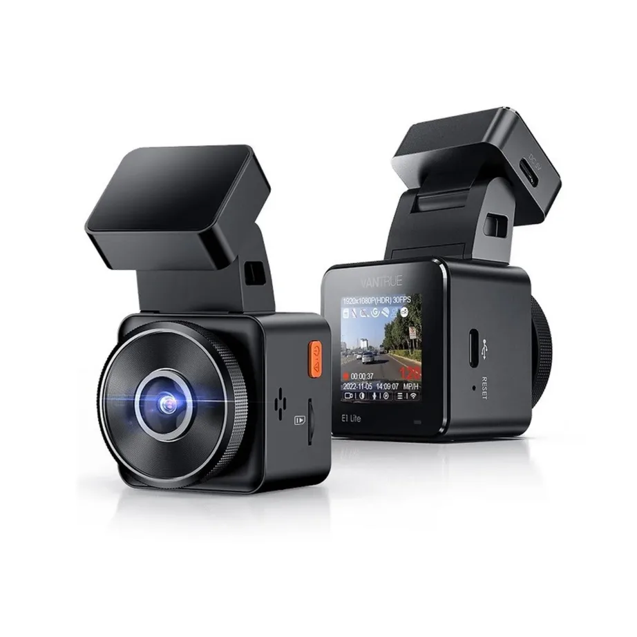 Vantrue E1 Lite Full HD 1080p autokaamera, 160° lainurk, Wi-Fi, parkimis- ja öörežiim, GPS, must