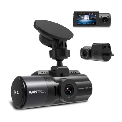 Vantrue N4 3-kanaliline 2.5K auto pardakaamera Sony sensoriga, öörežiimi ja 2,45" ekraaniga, must