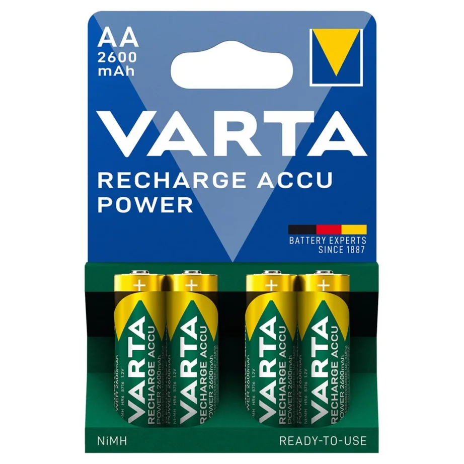 VARTA 05716 AA 2600mAh NiMH laetavad akud, 1,2V, 4 tk blisterpakendis – 5