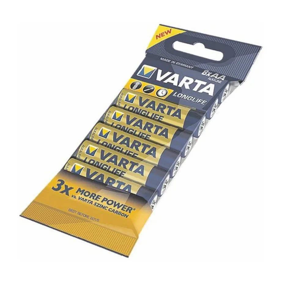 Varta 4106 8 tk AA 1,5V leelispatarei kollane/sinine ühekordsed silindrilised