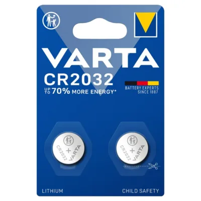 VARTA CR2032 3V 230mAh liitium-nööpelemendid, 2 tk blisterpakendis