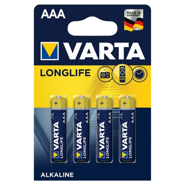 Varta LR03 (4103) 1,5V AAA alkaliin patarei 4 tk kollane/sinine ühekordne