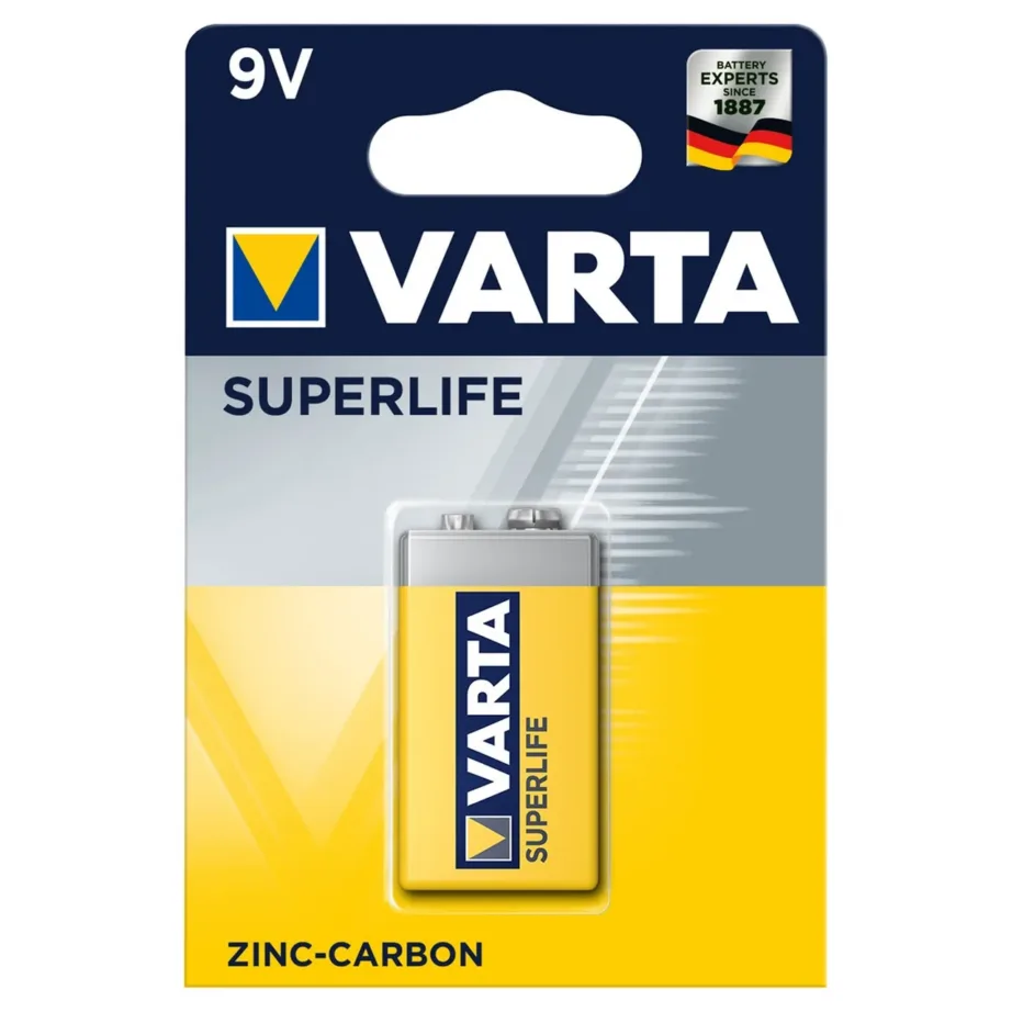 Varta Superlife 9V 6F22 9V tsink-süsinik ühekordne patarei, 1 tk