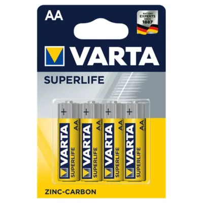 Varta SUPERLIFE R6 AA 1.5V tsink-süsinik patarei, 4 tk blisterpakendis