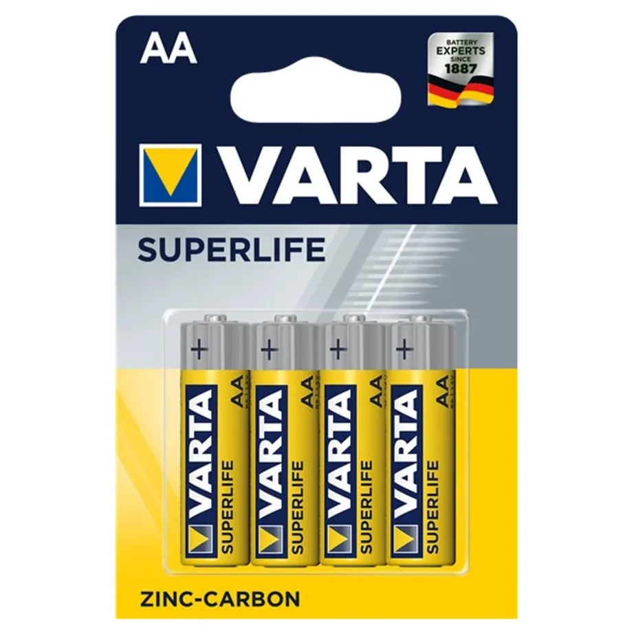 Varta SUPERLIFE R6 AA 1.5V tsink-süsinik patarei, 4 tk blisterpakendis