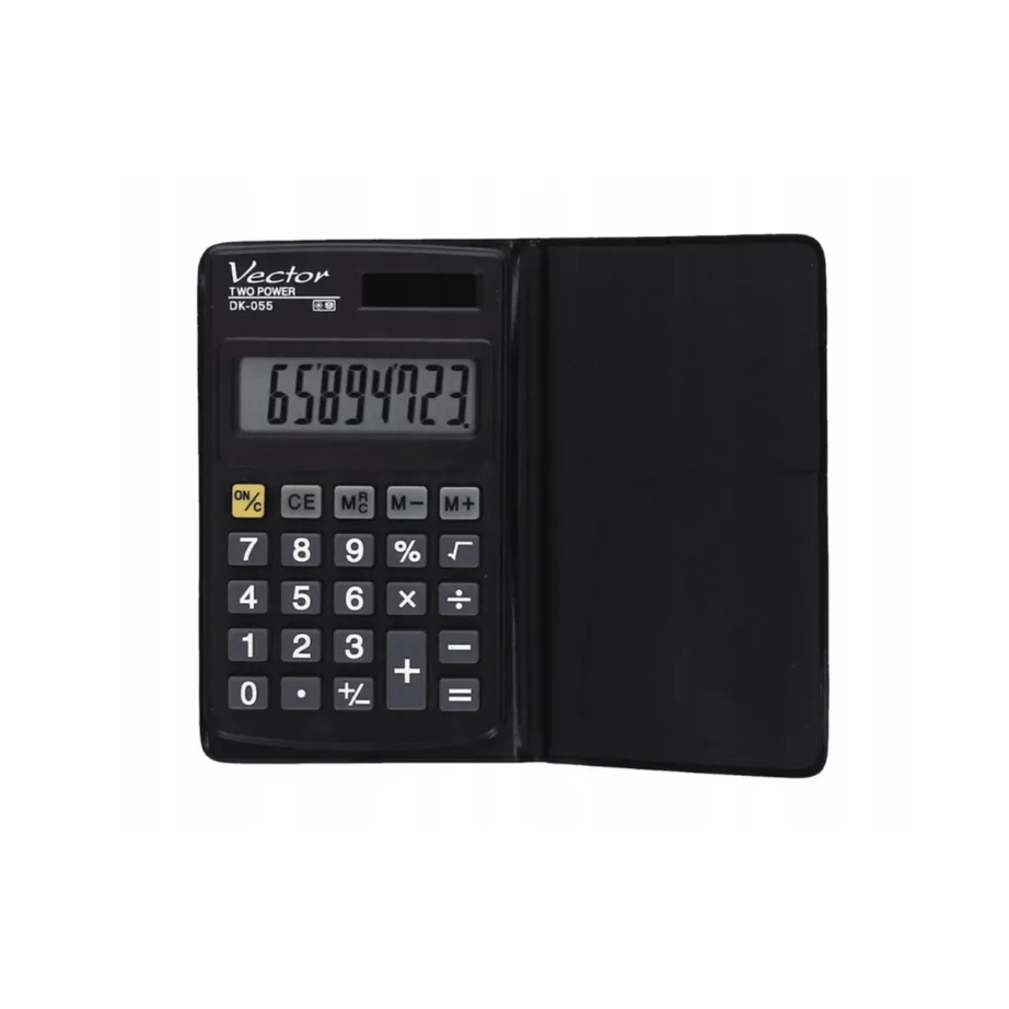 Vector DK-055 must 8-kohaline taskukalkulaator patarei/päikesetoitega, plastkorpus, 102x61x8 mm – 3
