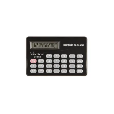 Vector KAV CH-853 8-kohaline must taskukalkulaator, 85x55x7 mm, patareitoide