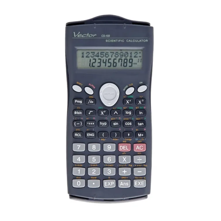 Vector KAV CS-103 must teaduslik kalkulaator, 279 funktsiooni, 80x170 mm, 2x LR44 patareiga