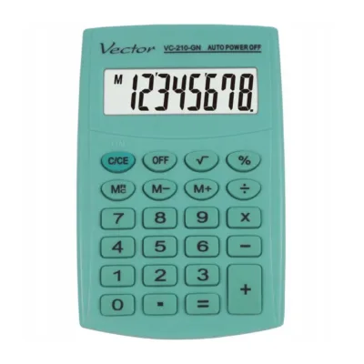 Vector KAV VC-210 GN 8-kohaline taskukalkulaator 64x98,5 mm, roheline, kaanega
