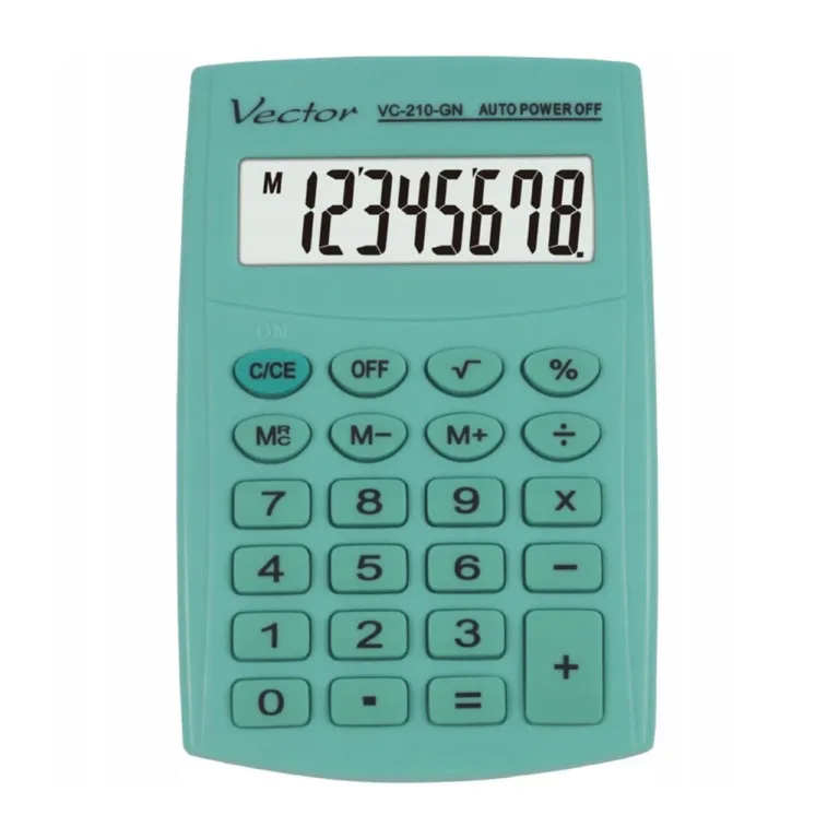 Vector KAV VC-210 GN 8-kohaline taskukalkulaator 64x98,5 mm, roheline, kaanega