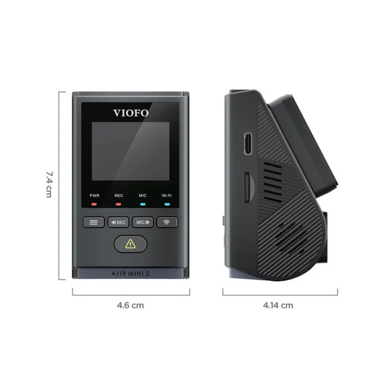 VIOFO A119 MINI 2-G GPS 46 × 74,5 × 41 mm autokaamera, Sony STARVIS 2 sensor, Quad HD, 60 fps, öörežiim, GPS, Wi-Fi, must