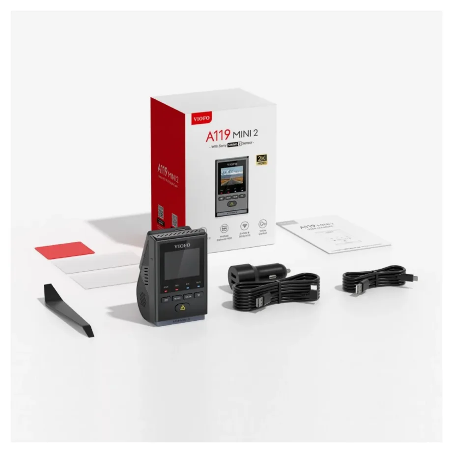 VIOFO A119 MINI 2-G GPS 46 × 74,5 × 41 mm autokaamera, Sony STARVIS 2 sensor, Quad HD, 60 fps, öörežiim, GPS, Wi-Fi, must – 9