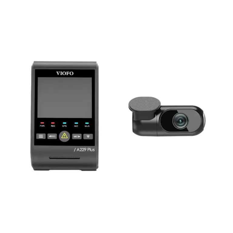 VIOFO A229 Plus 2CH-G 2K+2K kahe kaameraga autokaamera GPS, Wi-Fi, Sony STARVIS 2 sensor, öörežiim, must