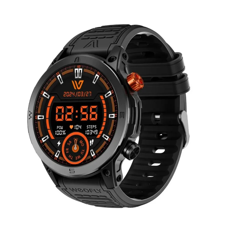 Weofly WY-CONQUER/BK must nutikell tervisejälgijaga 1,43″ AMOLED ekraan, IP68, Bluetooth 5.3, Android/iOS – 2