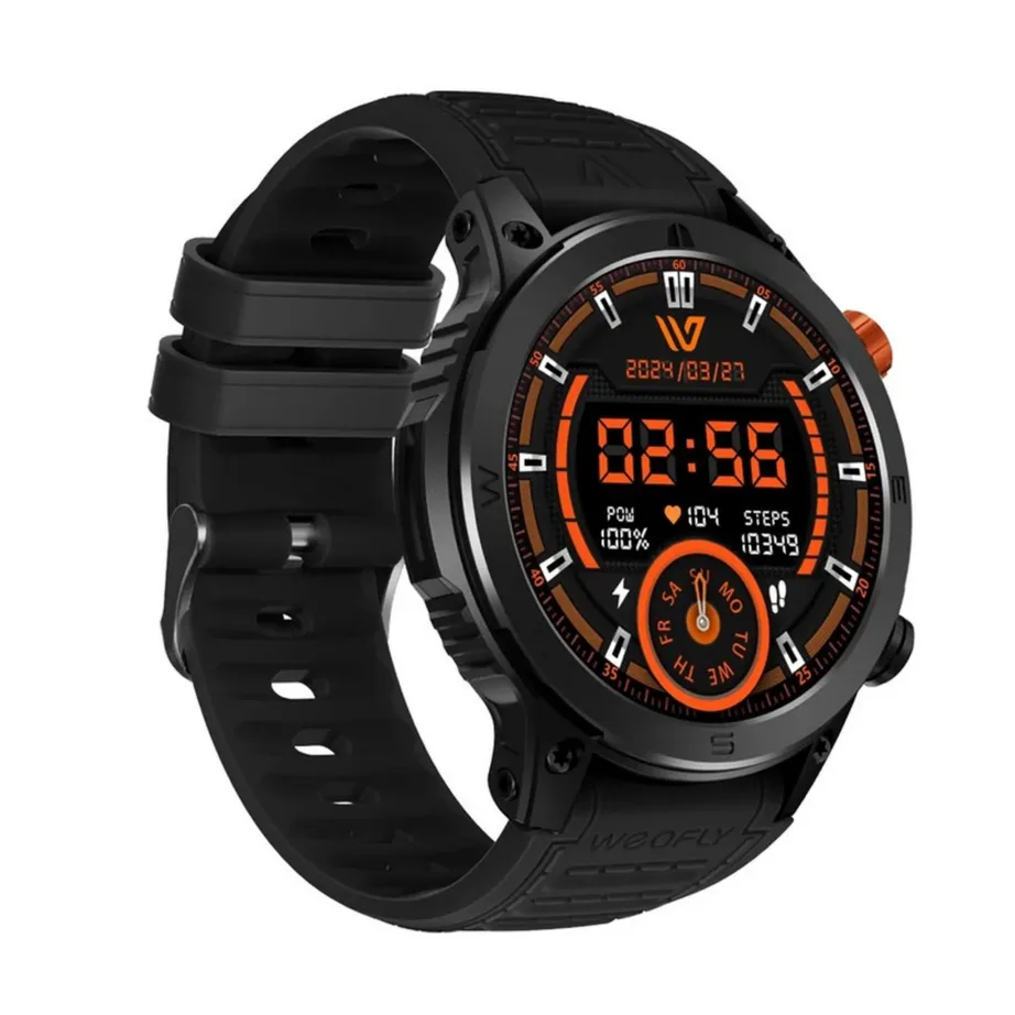 Weofly WY-CONQUER/BK must nutikell tervisejälgijaga 1,43″ AMOLED ekraan, IP68, Bluetooth 5.3, Android/iOS – 3