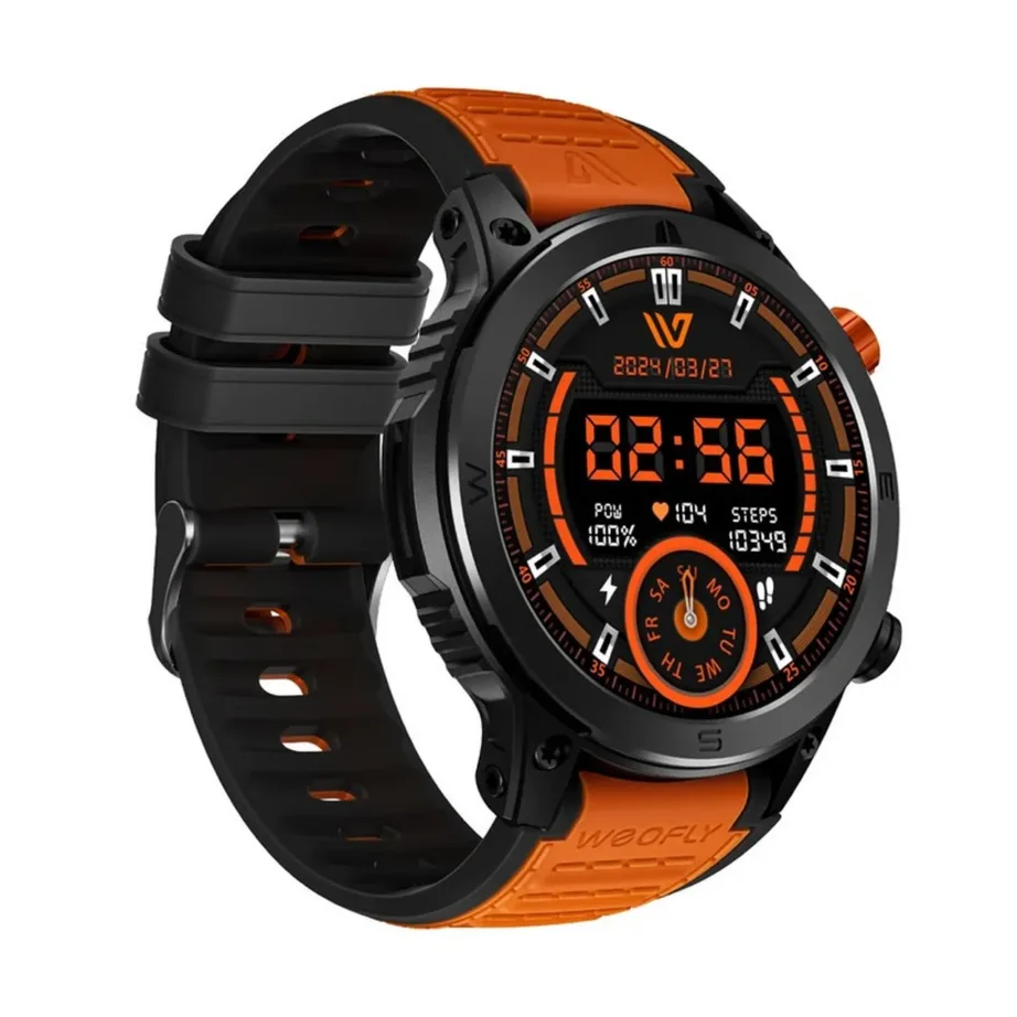 Weofly WY-CONQUER/OE 1,43″ AMOLED IP68 oranž/must nutikell pulsi- ja vererõhu jälgimisega, Bluetooth 5.3, 260mAh – 3