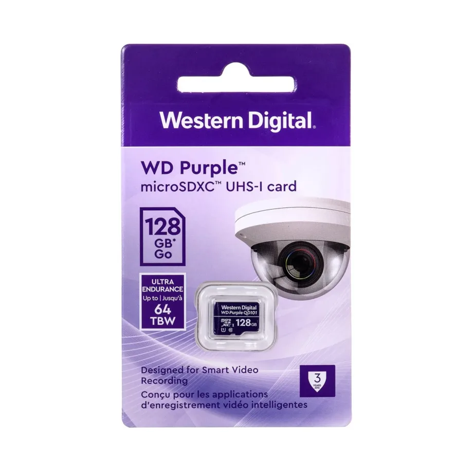 Western Digital WD Purple SC QD101 128 GB microSDXC Class 10 U1 mälukaart turvakaameratele