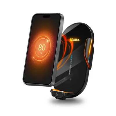 Xblitz FX3 Exclusive must peaauto peatugedele kinnitatav 360° pööratav telefoni ja tahvelarvuti hoidik kuni 7,9" seadmetele