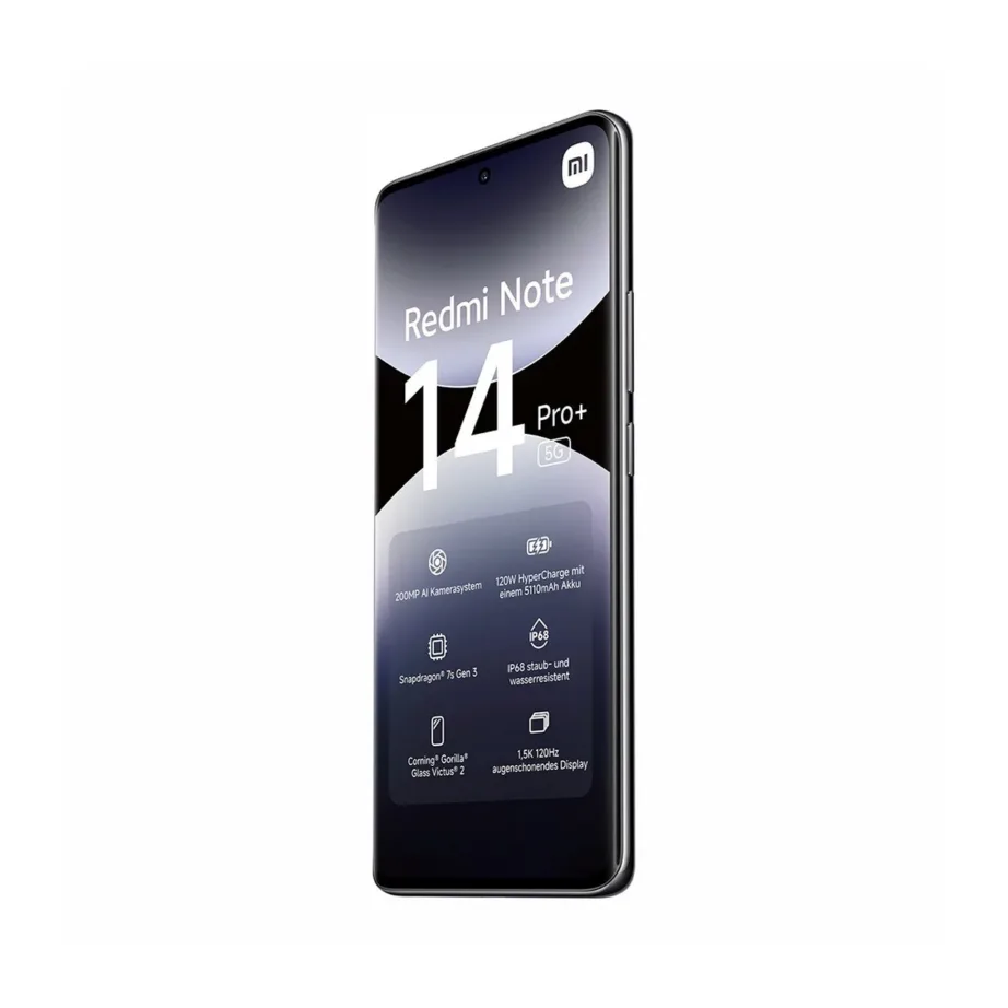 Xiaomi Redmi Note 14 Pro+ 5G MZB0I9OEU 8GB/256GB 6,67″ AMOLED must alumiiniumkorpuses nutitelefon, 200 MP kaamera, IP68, 5110 mAh, Dual SIM – 6