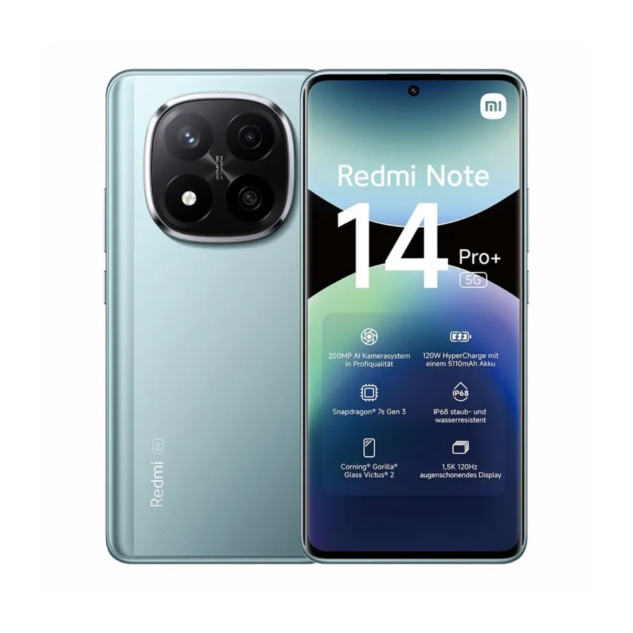 Xiaomi Redmi Note 14 Pro+ 5G MZB0IJAEU 8GB/256GB Frost Blue 6,67″ AMOLED nutitelefon IP68, 200MP kolmikkaamera, 5110mAh aku – 5