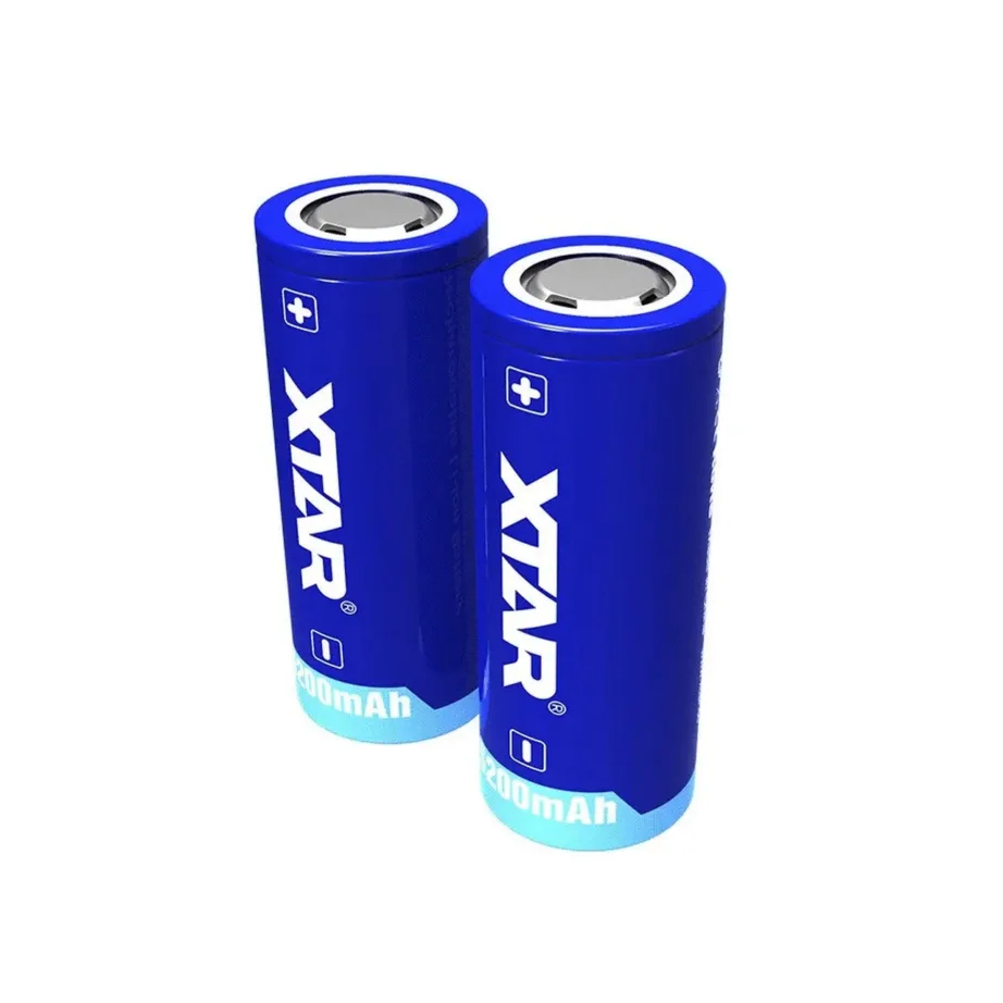 XTAR 26650-5200 3,6V 5200mAh Li-ion laetav aku kaitsega (läbimõõt 2,62 cm, kõrgus 68,2 mm) – 4