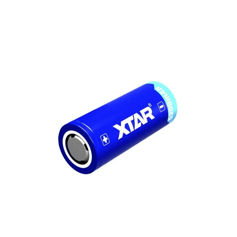 XTAR 26650-5200 3,6V 5200mAh Li-ion laetav aku kaitsega (läbimõõt 2,62 cm, kõrgus 68,2 mm)