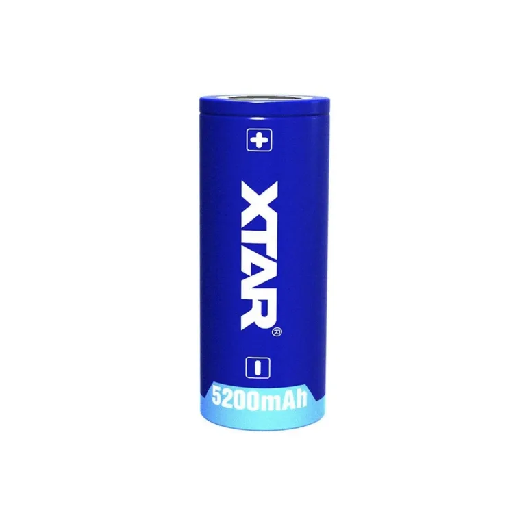 XTAR 26650-5200 3,6V 5200mAh Li-ion laetav aku kaitsega (läbimõõt 2,62 cm, kõrgus 68,2 mm)