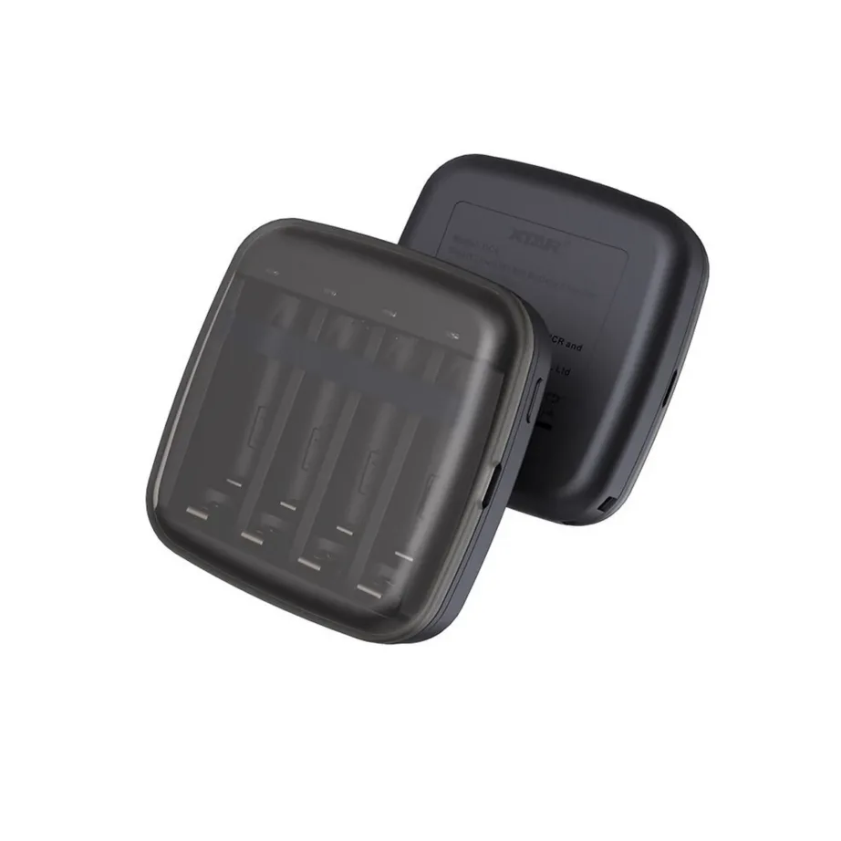 XTAR BC4 4-pesaline must akulaadija AA/AAA NiMH ja 1,5V Li-ion akudele, USB-kaabel, toiteadapter – 4