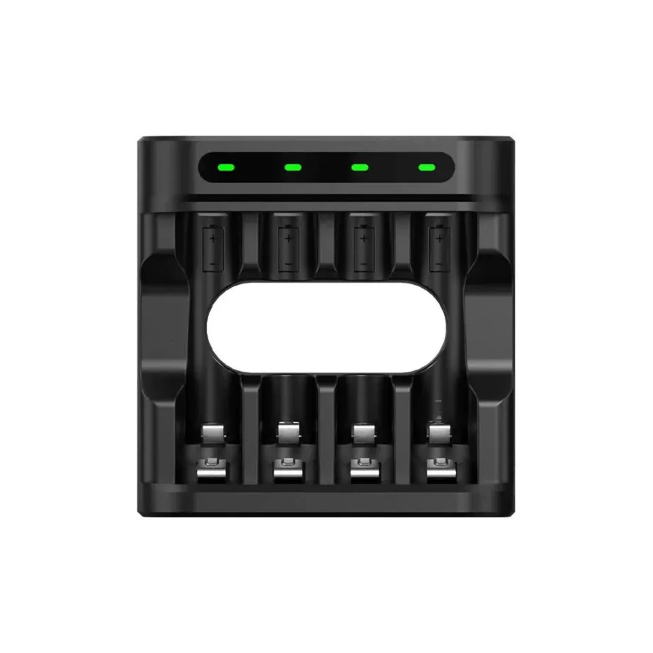 XTAR L4 must USB-C akulaadija 4x AA/AAA NiMH ja 1,5V Li-ion akudele, LED-indikaatoritega – 4