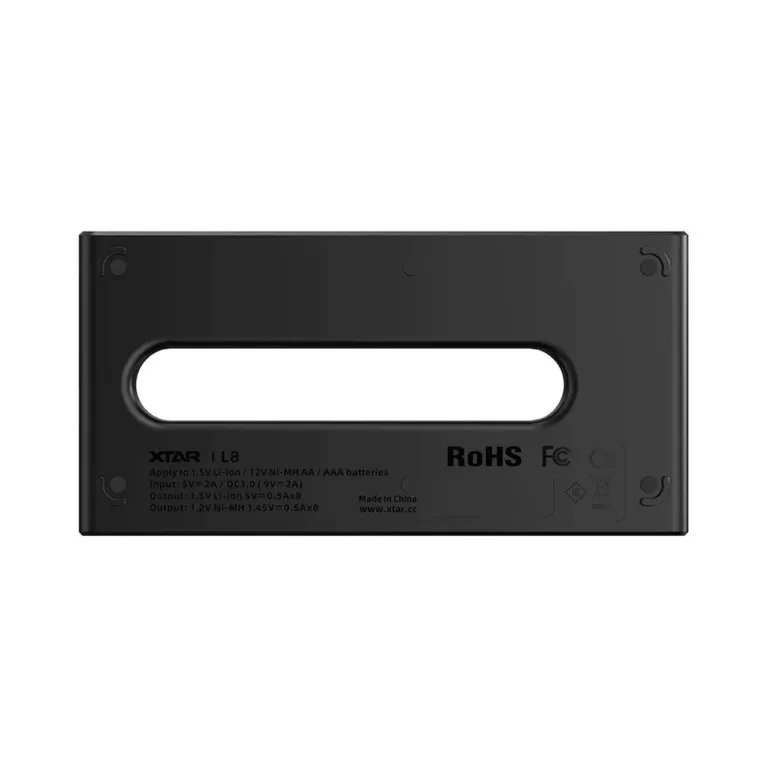 XTAR L8 8-pesaline USB-C AA/AAA nutikas akulaadija (Li-Ion/NiMH), must