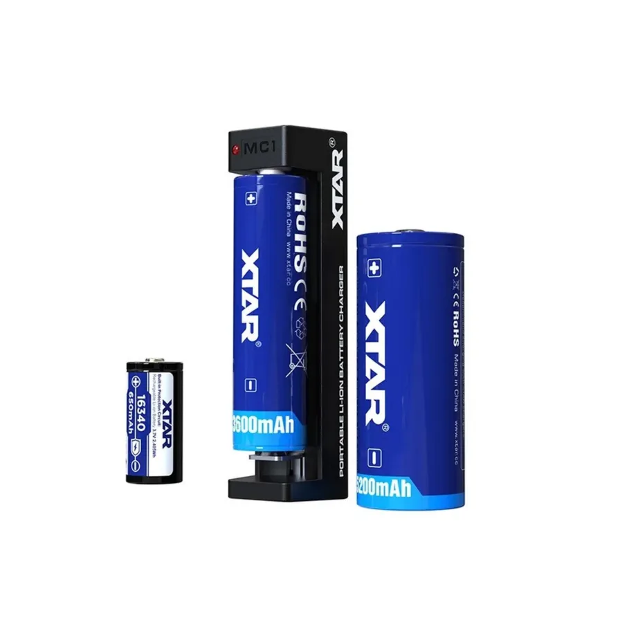 XTAR MC1C 1-pesaline Li-Ion akulaadija USB-C, LED-indikaatoriga, must, 92 x 22 x 26 mm – 3