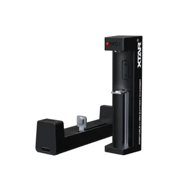 XTAR MC1C 1-pesaline Li-Ion akulaadija USB-C, LED-indikaatoriga, must, 92 x 22 x 26 mm
