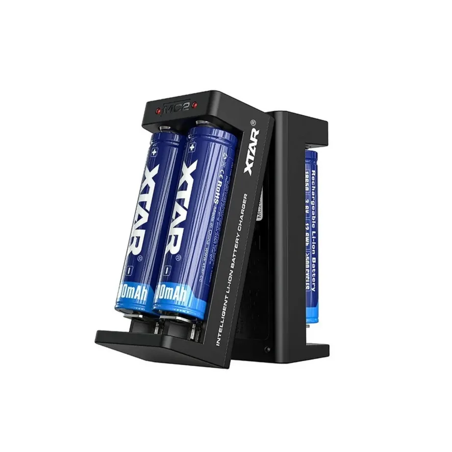 XTAR MC2C USB-C 2-pesaga Li-ion akulaadija, sobib A/AA/AAA/AAAA/C/D/SC akudele, must – 5