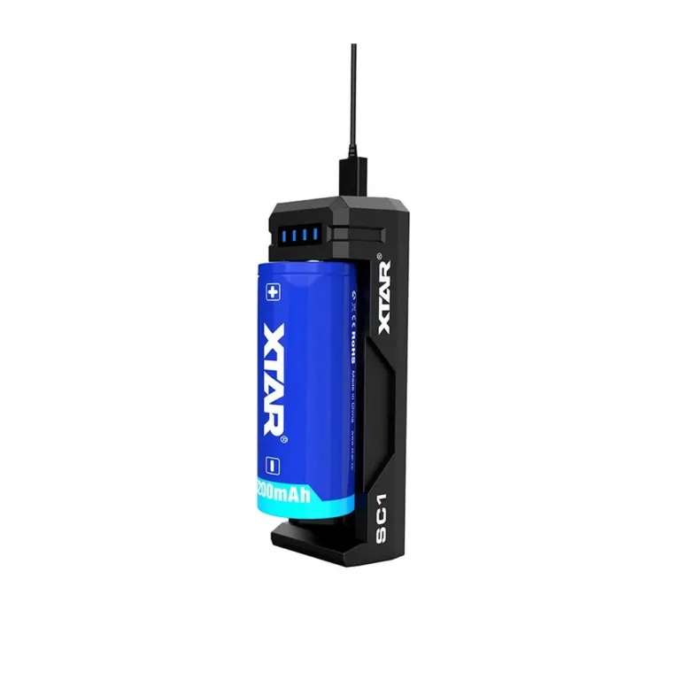 XTAR SC1 USB-C ühe pesa Li-Ion akulaadija 18650 akudele, LED-indikaatoriga, must