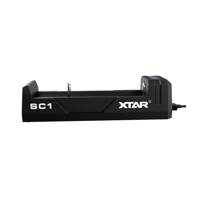 XTAR SC1 USB-C ühe pesa Li-Ion akulaadija 18650 akudele, LED-indikaatoriga, must