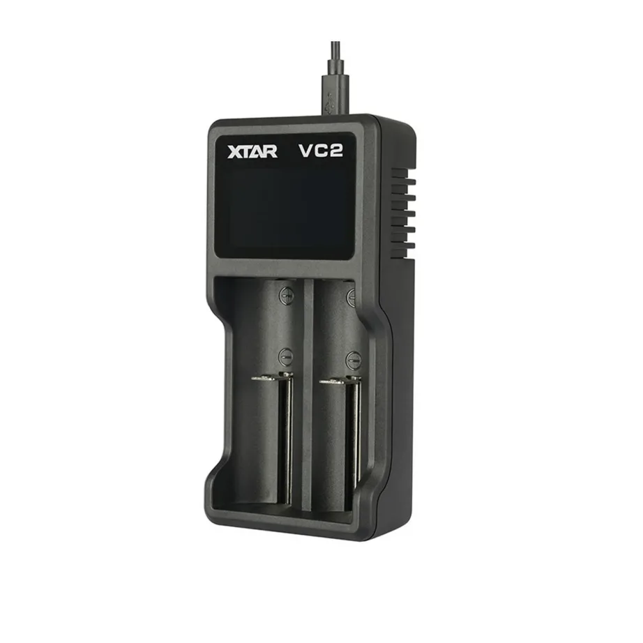XTAR VC2 2-pesaline Li-Ion akulaadija USB-toitega, LCD-ekraan, must – 5