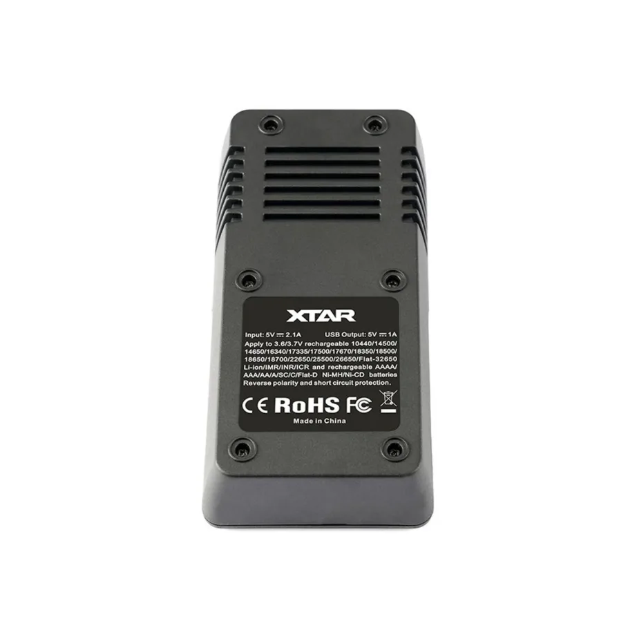 XTAR VC2 2-pesaline Li-Ion akulaadija USB-toitega, LCD-ekraan, must – 6